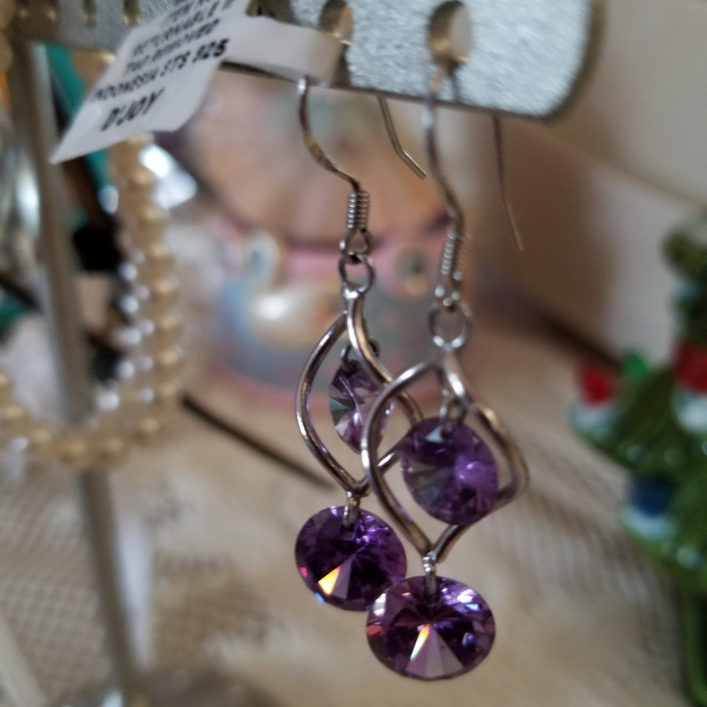 Sterling Silver Earrings 925 with sz stones